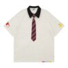 Fashionable Polo Neck T-Shirt with Tie