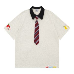 Fashionable Polo Neck T-Shirt with Tie